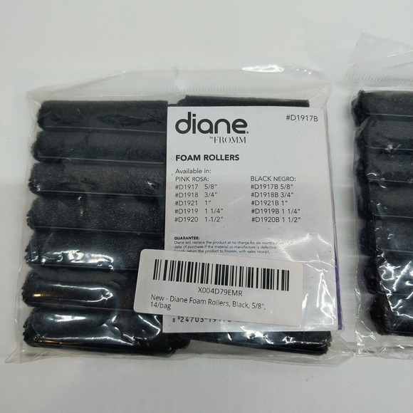 NEW Diane Foam Rollers Black 5/8 inches TWO packs of 14 - Picture 6 of 7